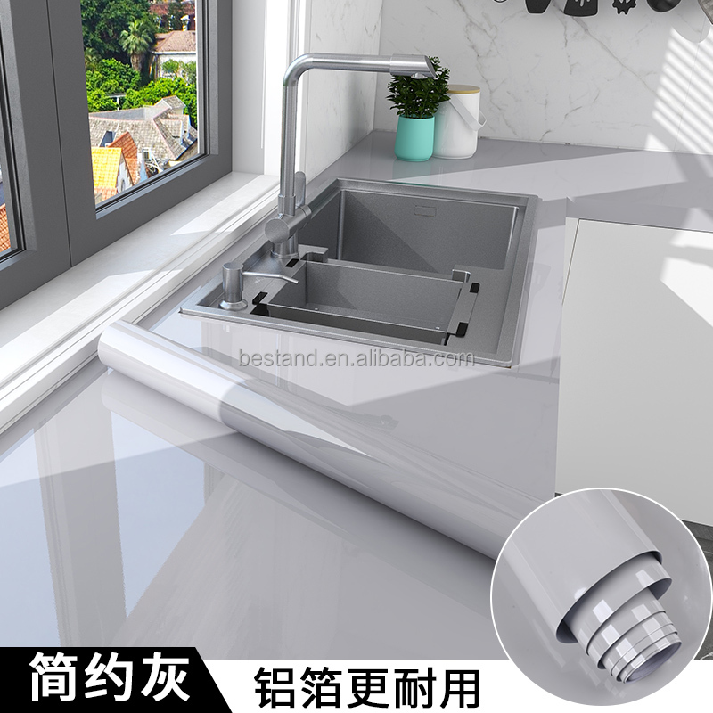 Marble Design High Glossy Self-Adhesive Kitchen Wallpaper with Heat Resistant and Waterproof Function