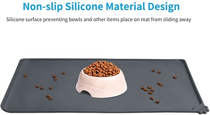 18.7''*11.7'' Silicone Pet Food Mat Cat Water Bowl Mat Pet Supplies Accessories