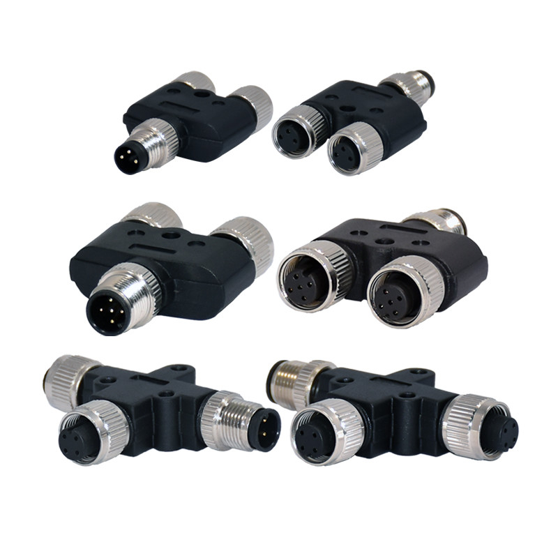 Y Type 8 Pin M12 Waterproof Connector 17P For Splitter Cable