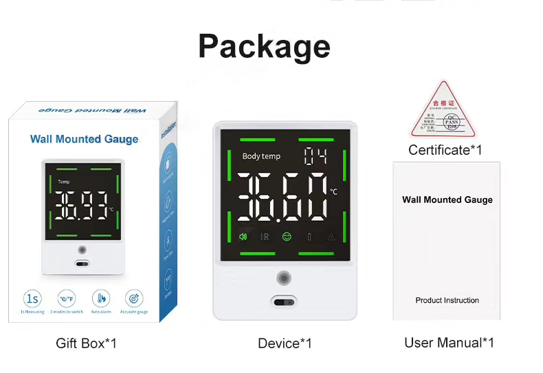Non-Contact Digital Palm Arm Thermometer with LCD Display and Fever Alarm Function