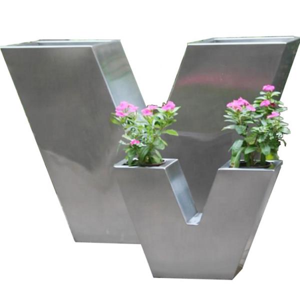 Customized Design Letter Shape Flower Pot Outdoor Stainless Steel Planter Pot