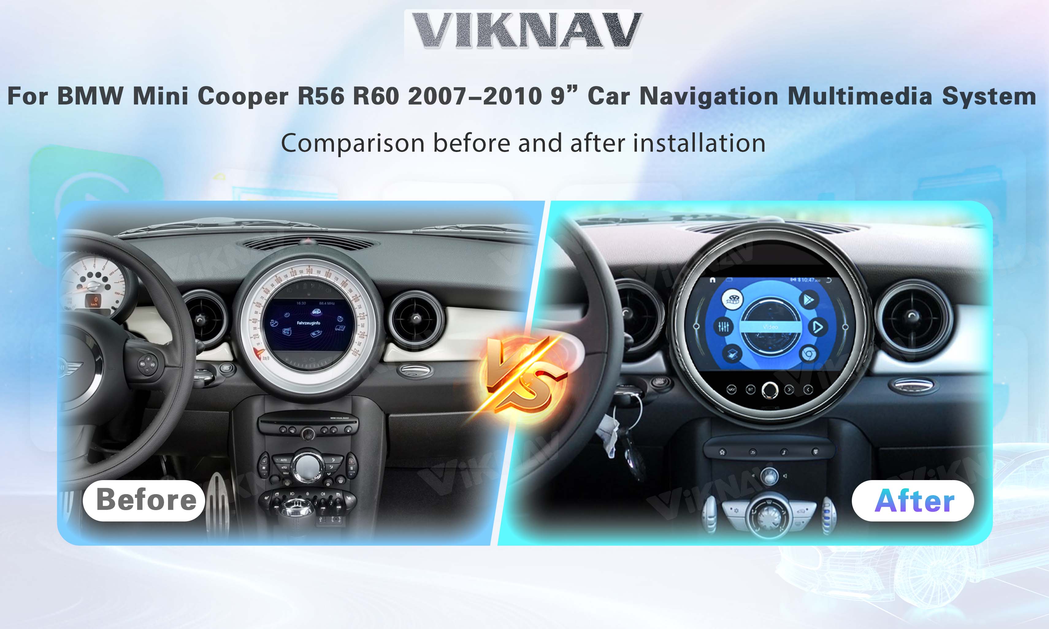 car stereo Head Unit Android 9 Inch Screen For BMW Mini Cooper R56 R60 2007-2010