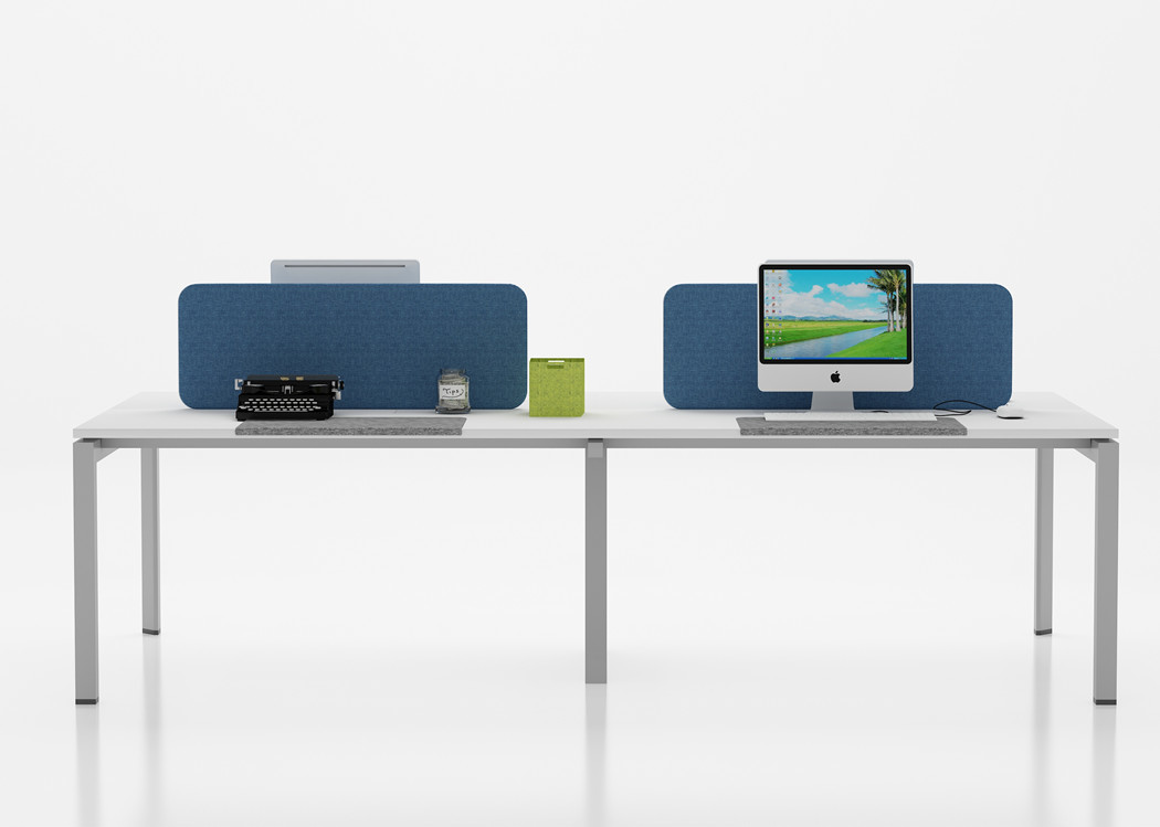 Modern 4 Person Linear Office Partition Workstation For Project Design
