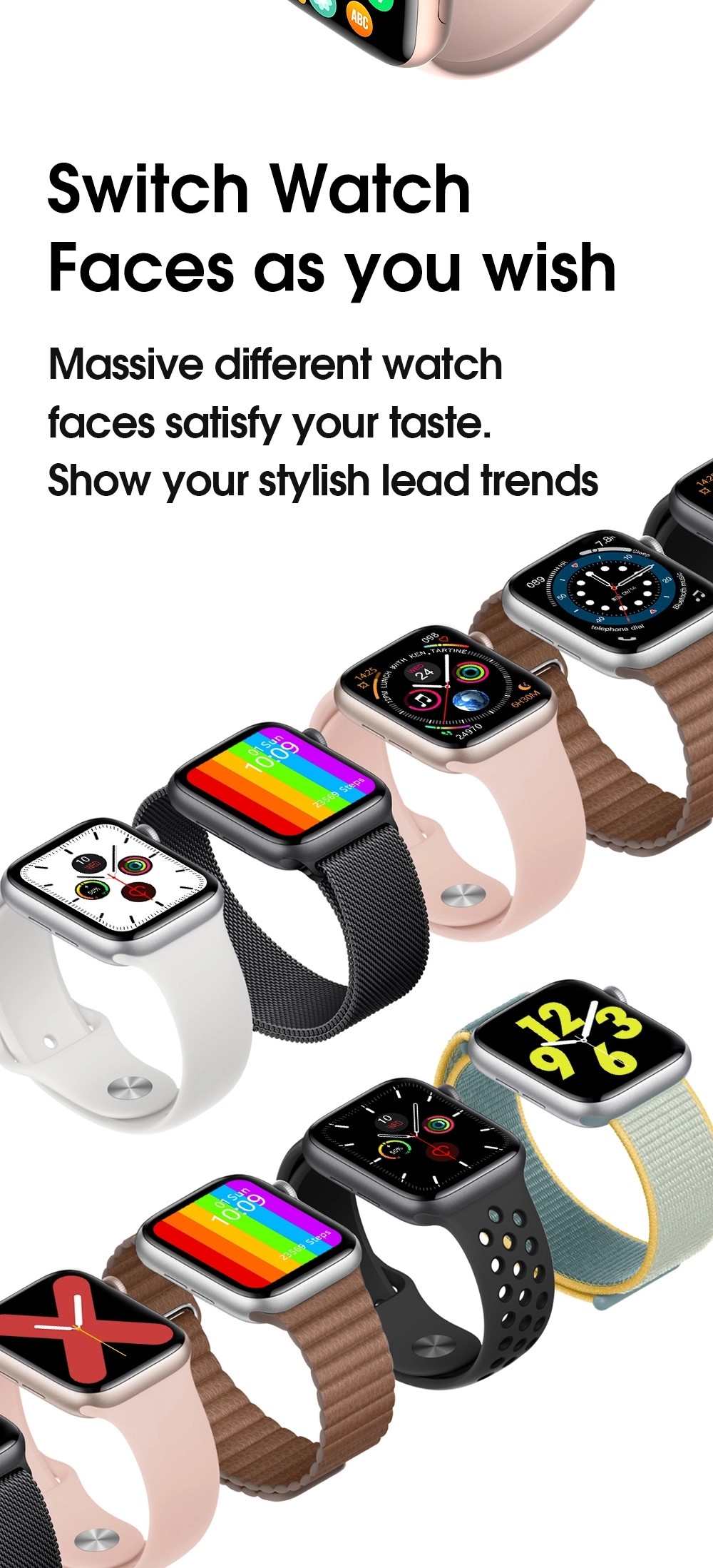 Wireless Charging IP68 1.75inch Waterproof Heart Rate Smartwatch