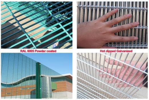 Hot Dipped Galvanized 358 Wire Mesh Anti Climb Fencing For Warehouse Security
