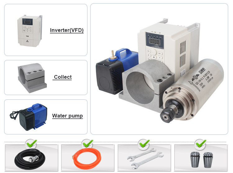 Woodworking Engraving and Milling High Speed 3.2kw GDZ100-3.2 Water Cooling System for Spindle Motor 220V/380V