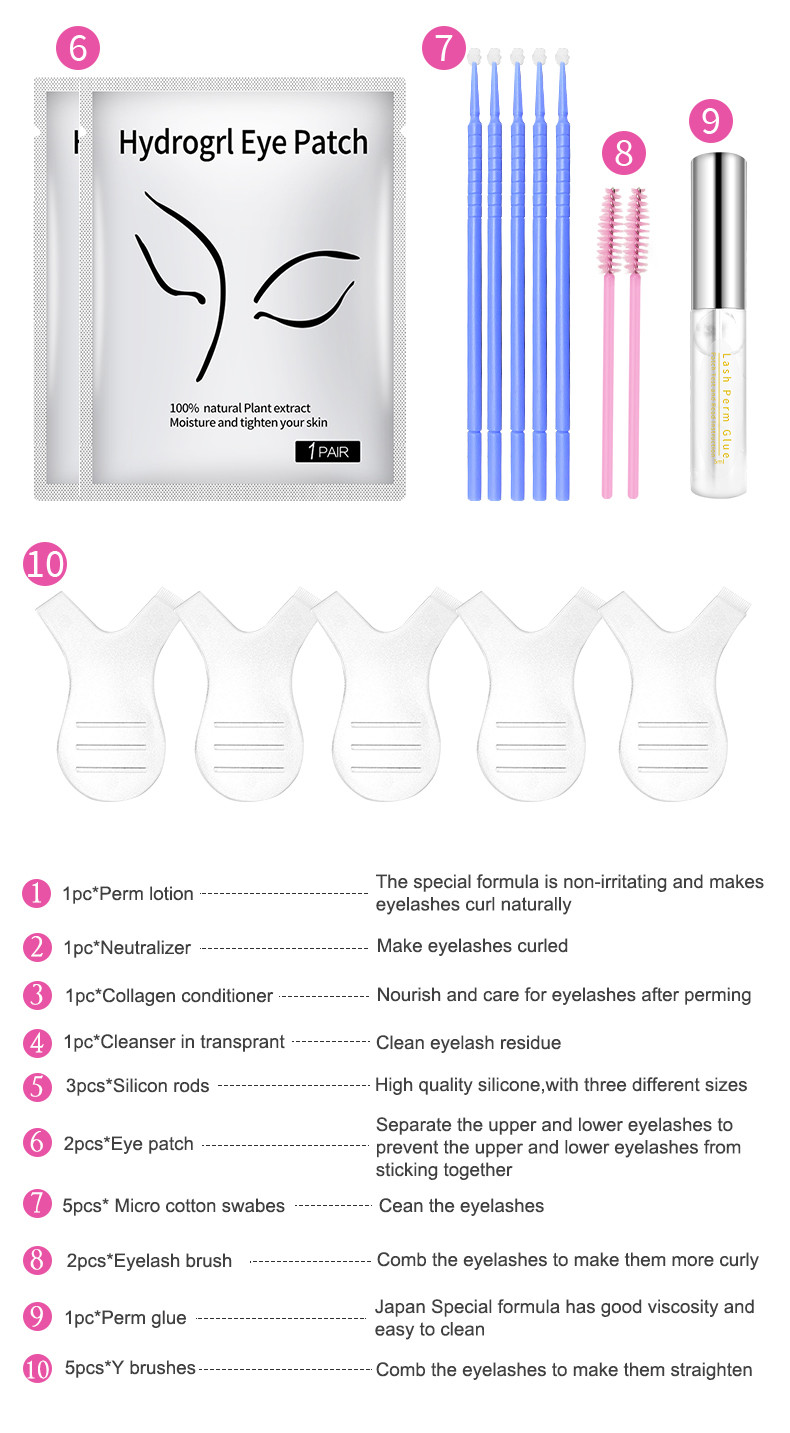 Hygienic DIY Eyelash Lift Kit With Eyelash Lift Aftercare Essence
