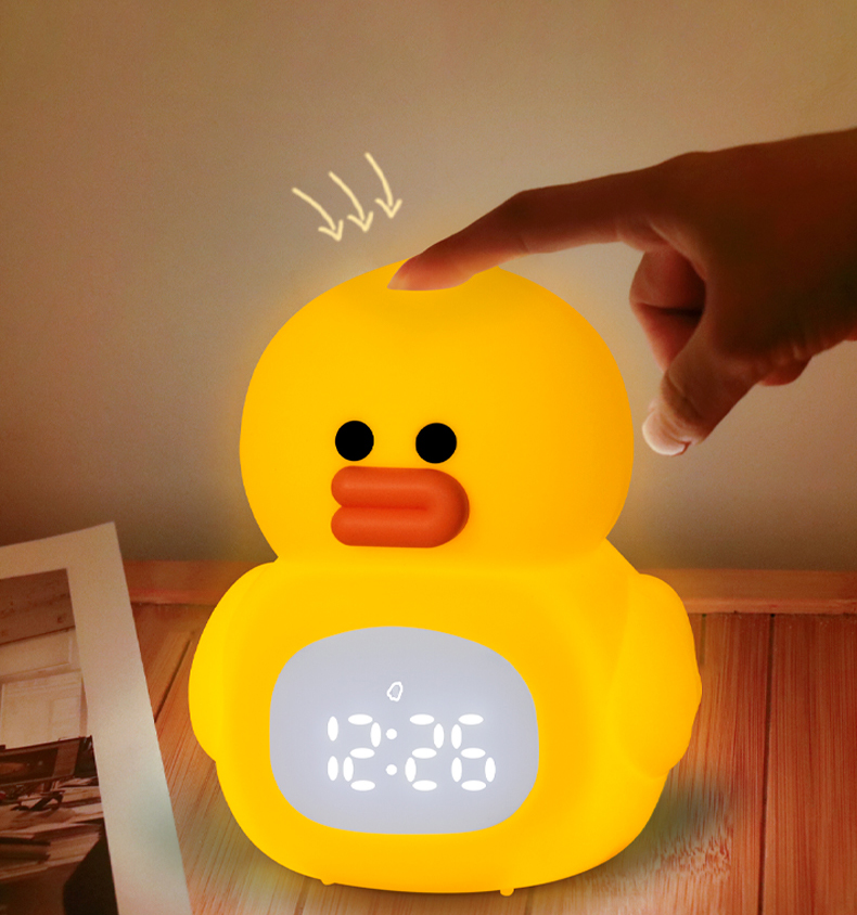 Custom Cute Silicone Duck Led Night Light Dimmable Bedside Touch Lamp for Kids