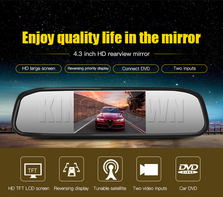 9 To 36V Dash Cam Rearview Mirror Car Video Recording System IP67 HD 1080P