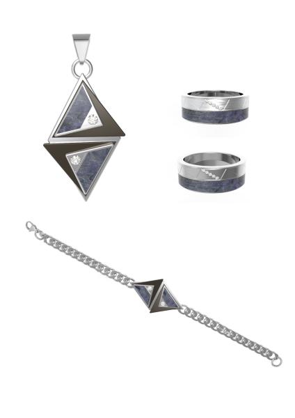 Unisex Carbon Fiber Jewelry Set Men's Cross Necklace Ring Bracelet Sweater Chain