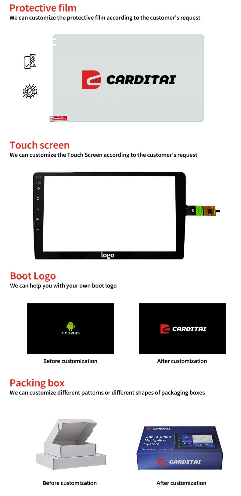 4/64gb Android Auto Head Unit 13 Inch Car Navigation with Carplay and Bluetooth 5.0
