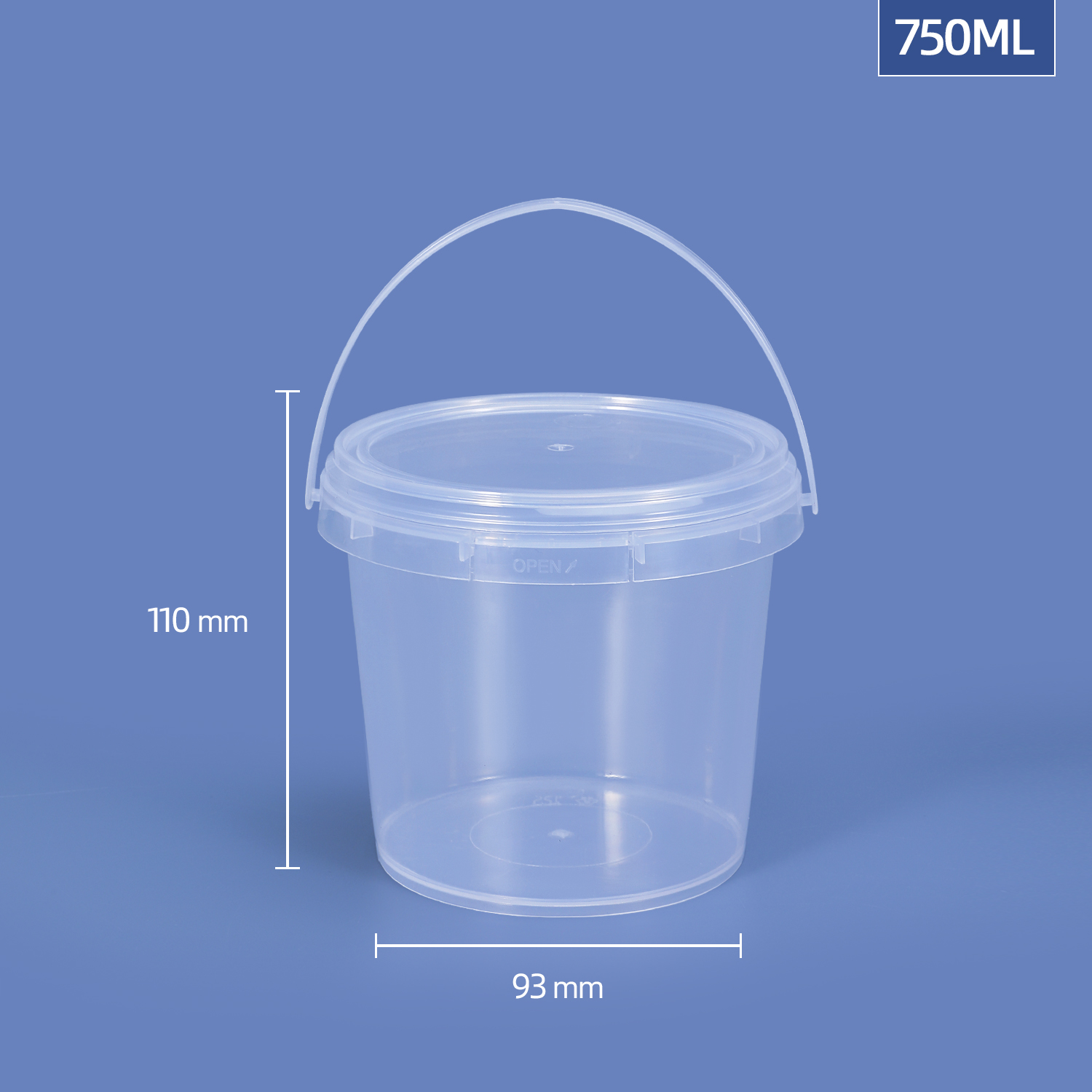 Store Your Ice in Style with 1000ml Round Plastic Bucket and Lid Set