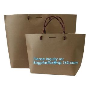 China Fancy Customized Brown Kraft Paper Shopping Bag With Logo,Customized White and Black Printed Paper Shopping Bag package on sale