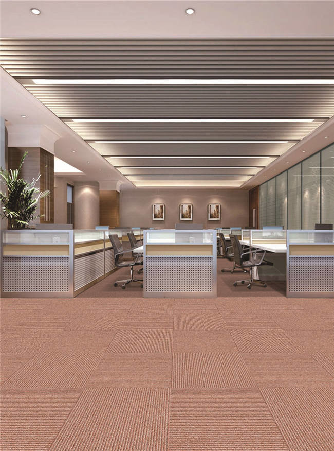3.5mm Pile Height Striped Carpet Tiles / Commercial Office Carpet Tiles