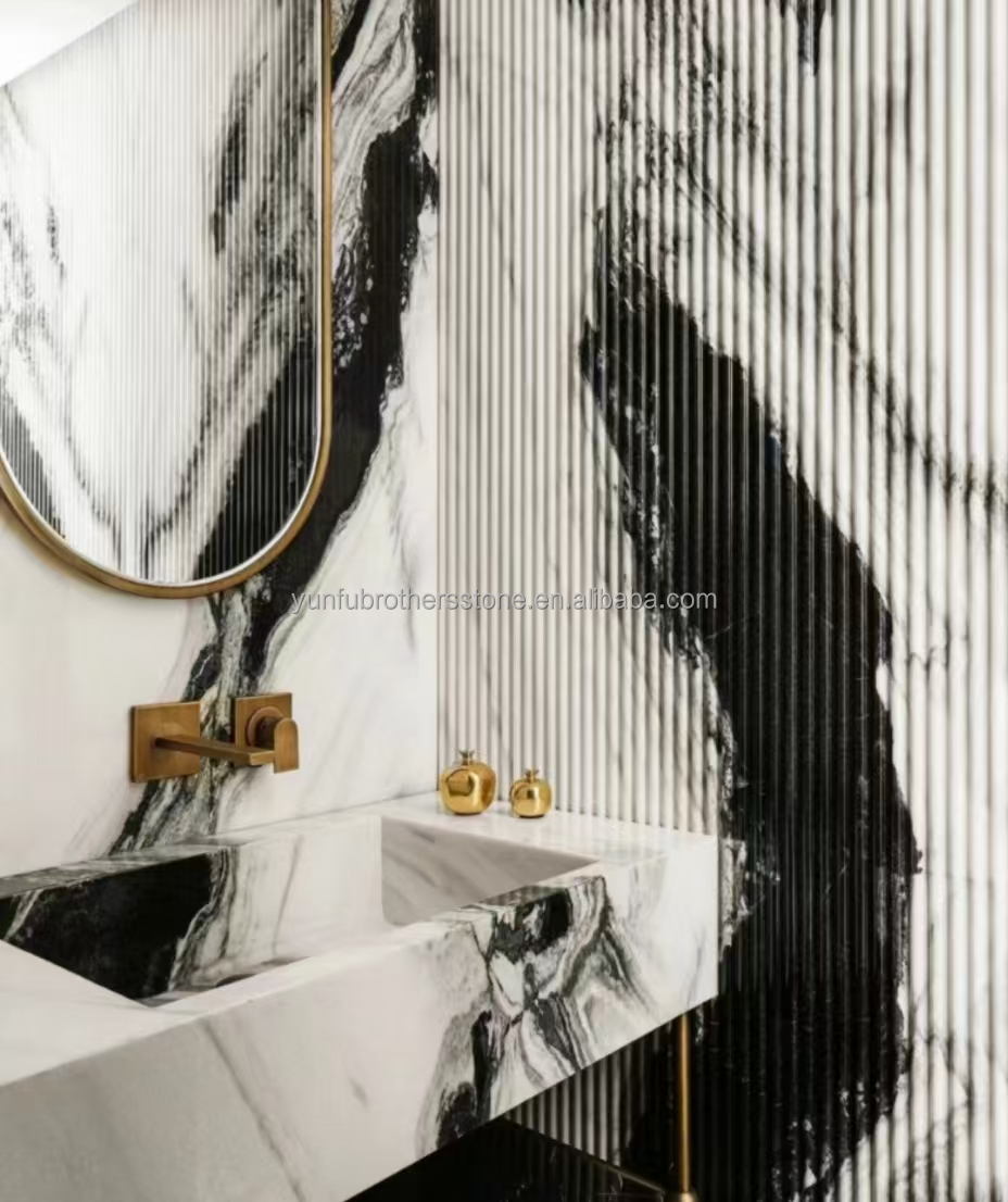Modern Design Style Panda White Marble Elevate Your Hotel Wall Floor and Stairs Tiles