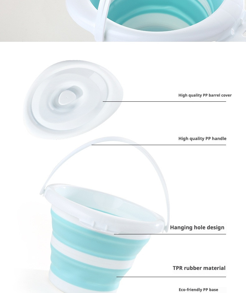 Convenient Foldable Plastic Bucket Multi-functional for Home and Outdoor Applications