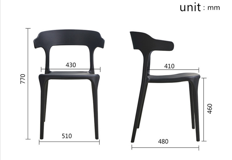 Stackable restaurant mode outdoor plastic chairs