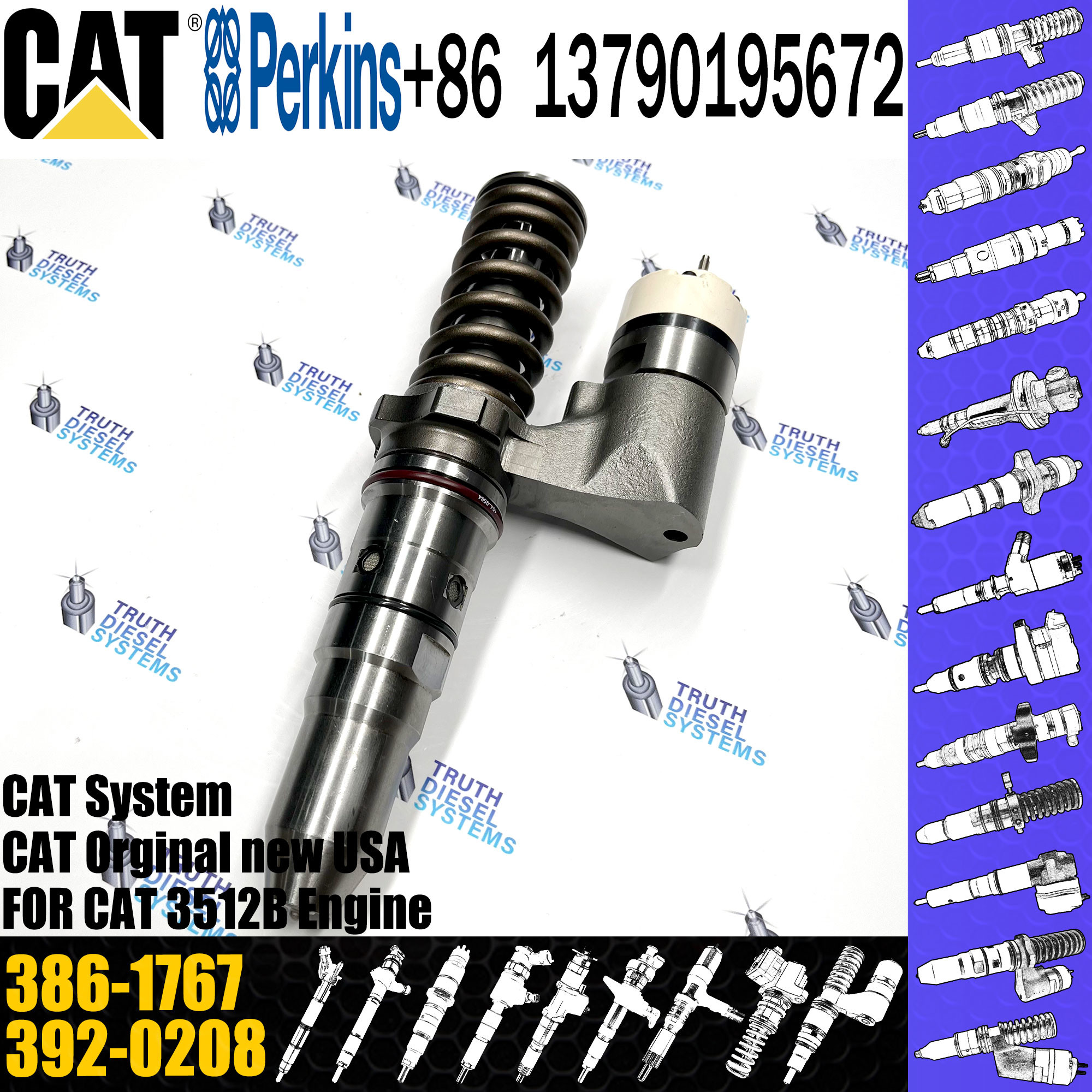 3512B Common Rail Fuel Injector 386-1767 379-0509 10R-3255 386-1758 392-0208 386-1760 20R-1272 392-2000 For C-A-T