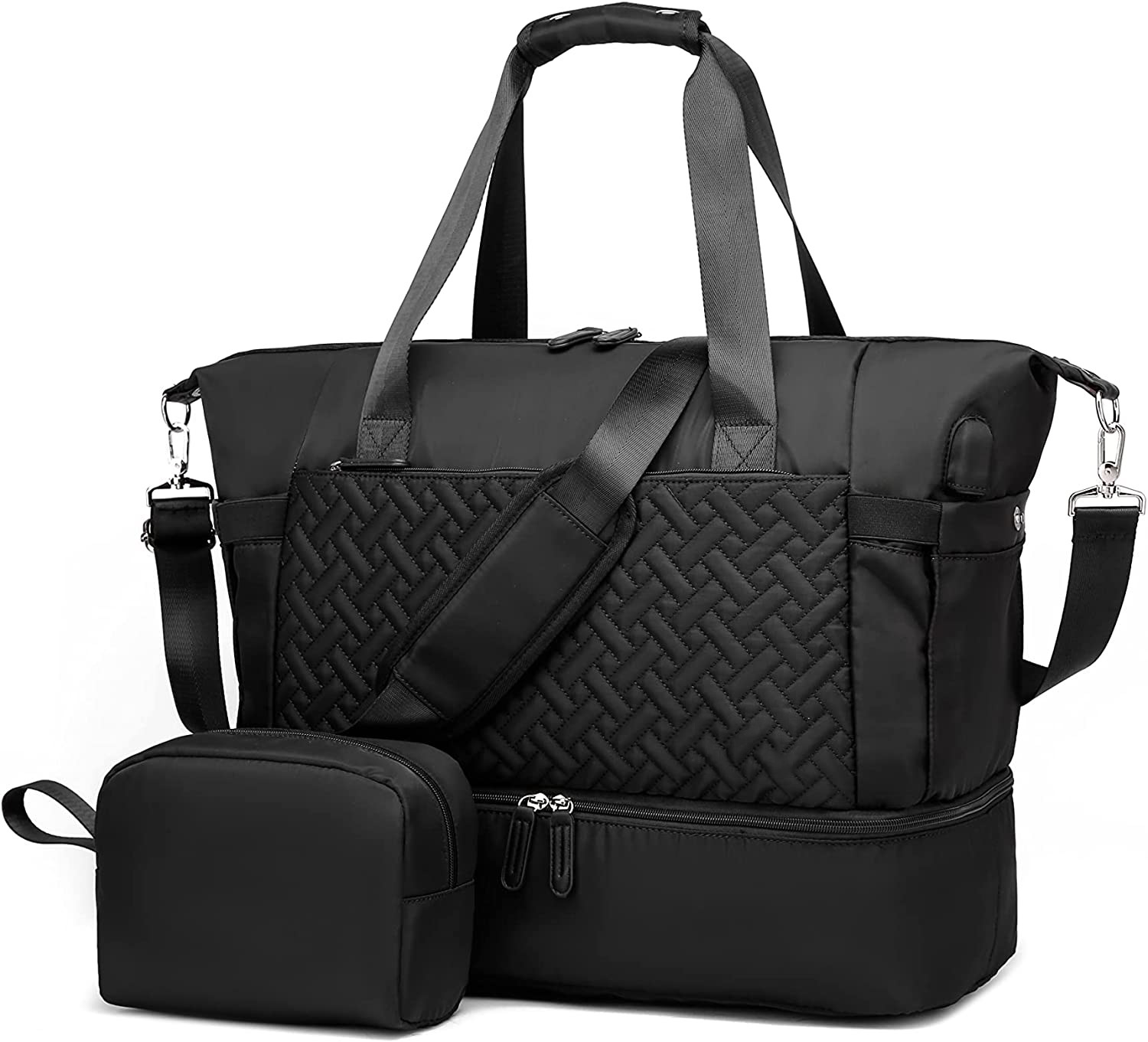 600D Polyester Sports Waterproof Gym Bag With USB Charging Port