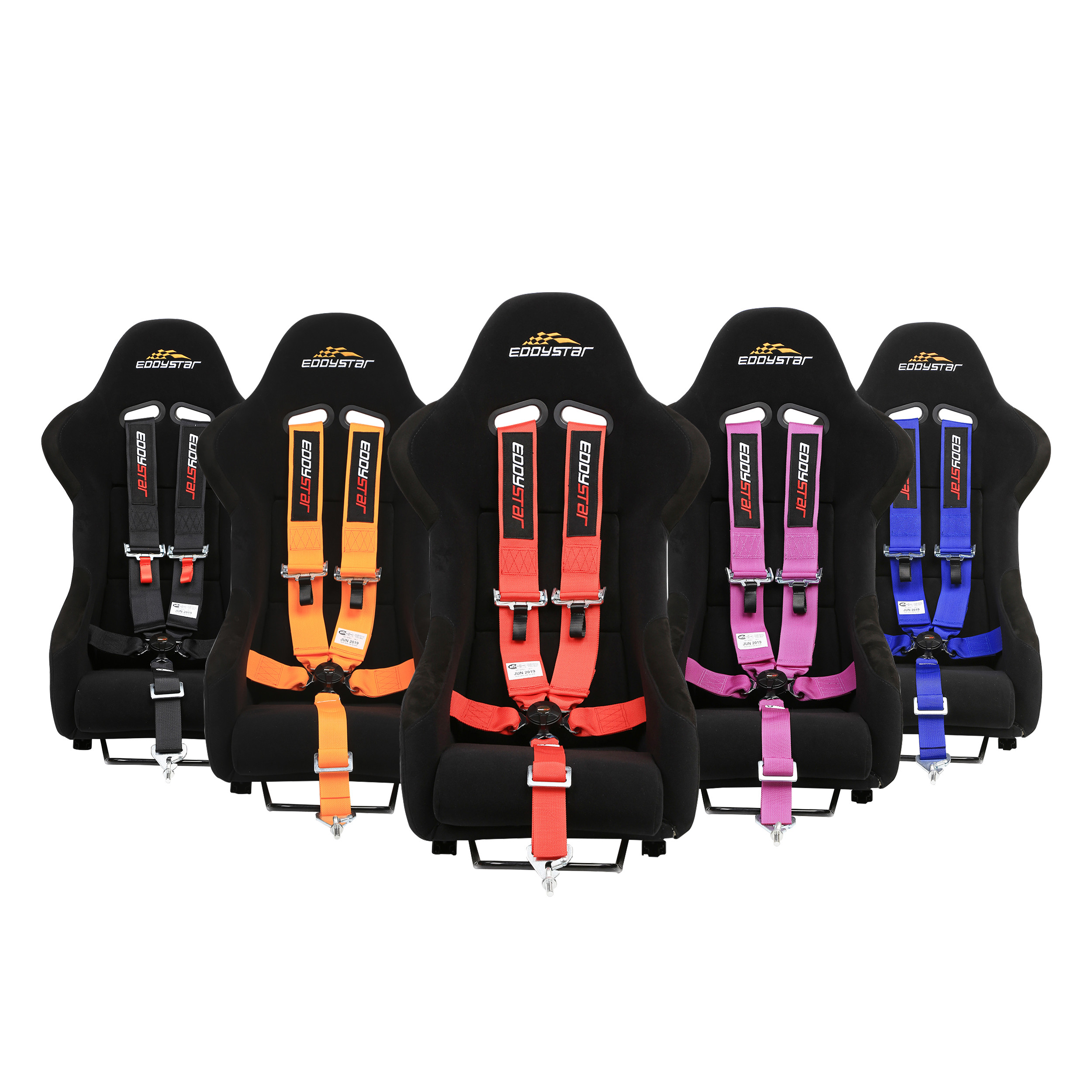 EDDY Purple 5 Point Racing Seat Belt Harness SFI Certificate For Race Car