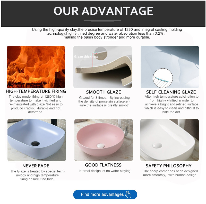 Oval Above Counter Basin Handmade Ceramic Sinks Sanitary Basin Bathroom