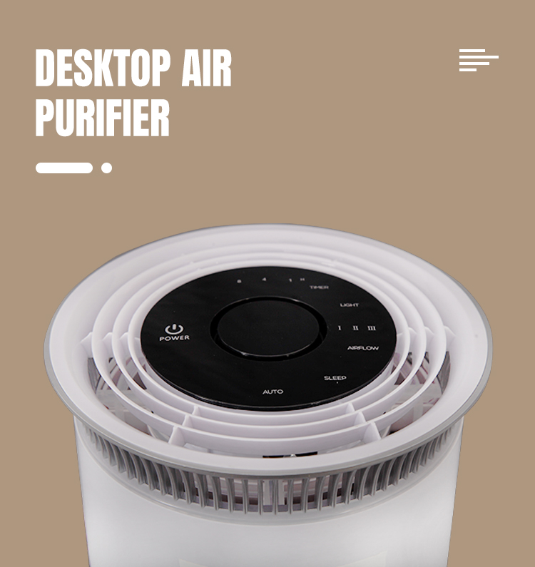 Home Office Portable Air Purifier Anion UV filter 3 fan speeds OEM