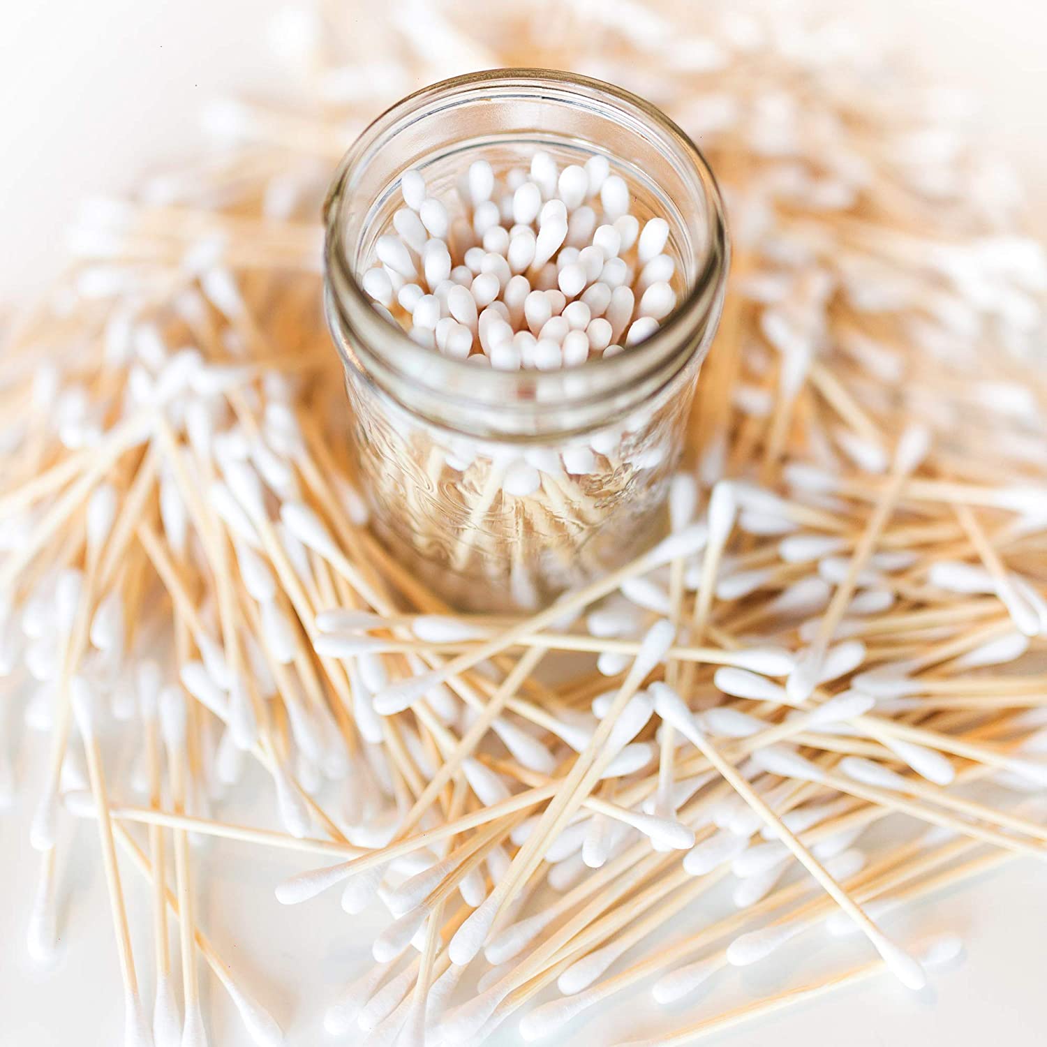 S&J Premium Natural Cotton Buds Cruelty-Free Cotton Swabs Biodegradable All Natural Disposable Cotton Swabs Chlorine-Free