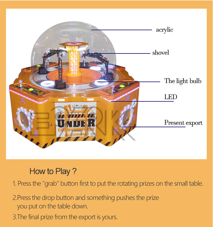 Arcade Amusment Candy Claw Catch Vending Machine For Four Player