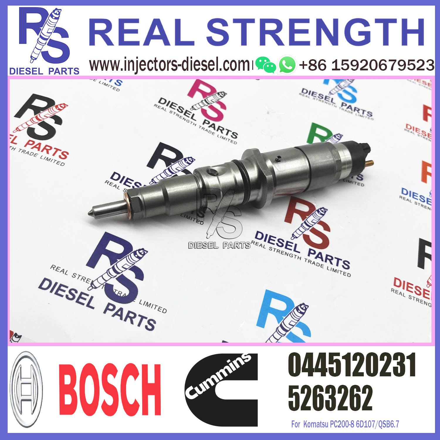 Excavator BOSCH Diesel Injector 0445120231 0 445 120 231 5263262 0445 120 231