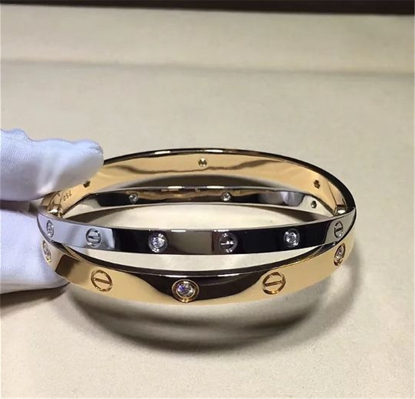C Double ring bracelet Love bracelet, 18K gold. With a screwdriver. Jewelry factory in Shenzhen, China