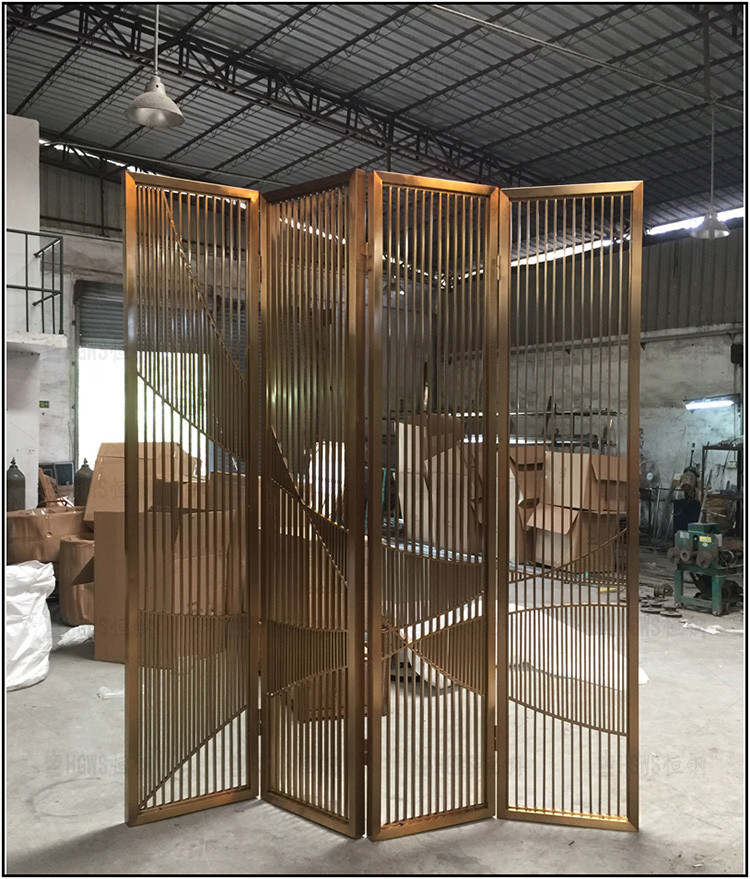 Hairline Gold Stainless Steel Room Dividers For Hotels/Villa/Lobby/Shopping Mall
