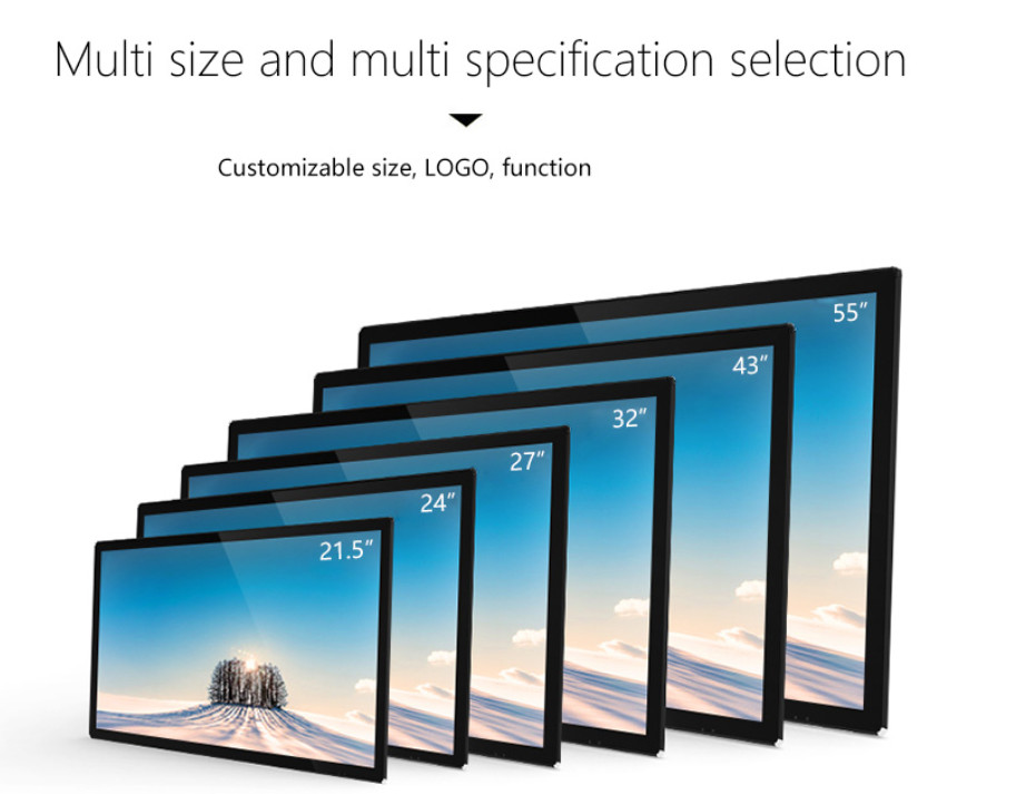 43" 55'' Wall Mounted Advertising Display Horizontal Vertical With ISO 9001