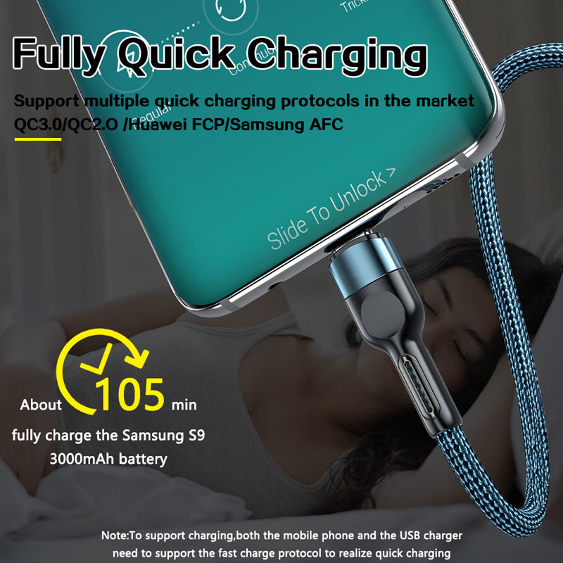 Aluminum Alloy 480mbps Fast Charger Cable 3A Black Red Blue Color