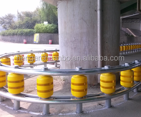 SB Certificated Yellow Highway Safety Roller Barrier Guardrail U Shape Frame