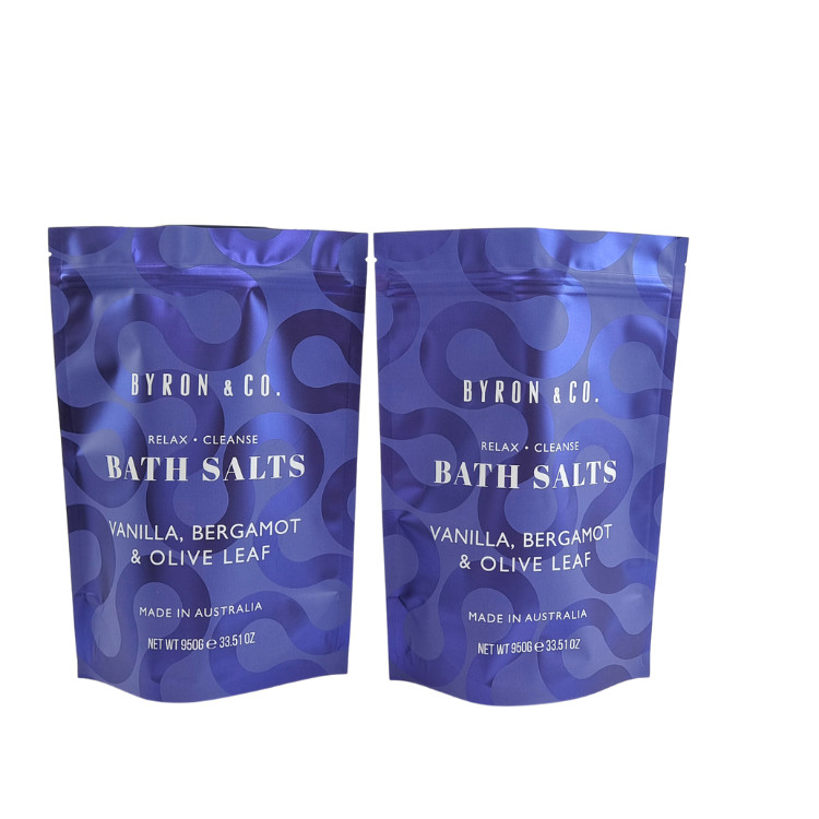 Customized Packaging Stand Up Bag Mylar Zipper Bag Aluminum Foil Pouch For Scrub Bath Salt Packing