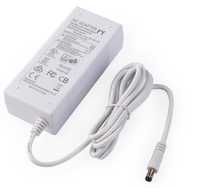 Ac Dc Plug Top Power Supply 24 Volt 60w Interchangeable Type For LED LCD
