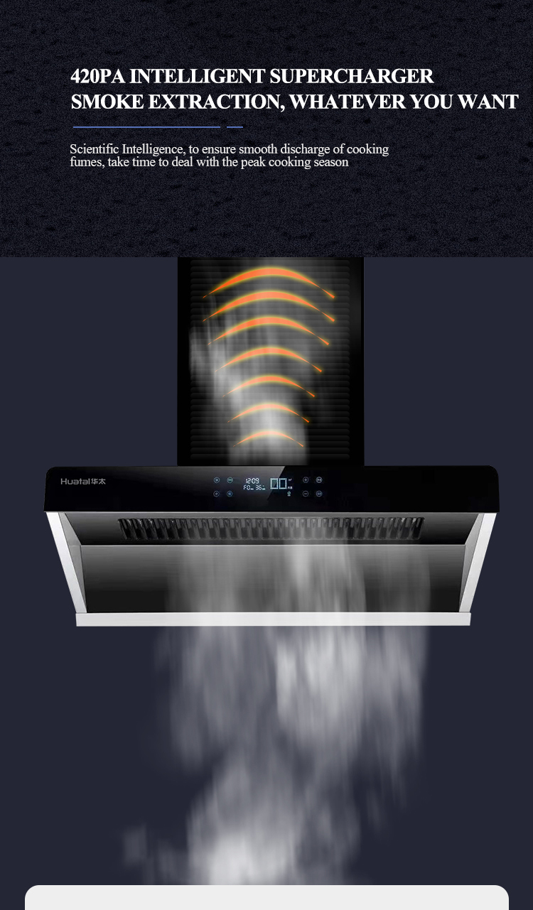 Eco Friendly Side Vent Kitchen Hood Black Ductless Range Hood