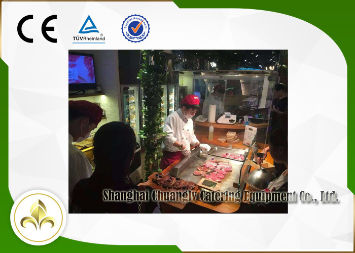 Multifunction Mobile Teppanyaki Table Grill Stainless Steel Induction