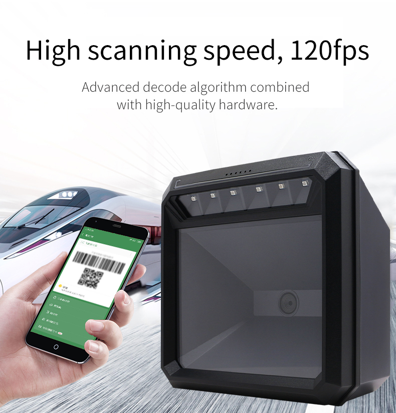 Win7/8/10/11/ANDROID/Mac/Linux Supported Wired USB 1D 2D Bar QR Code Scanner for Desktop