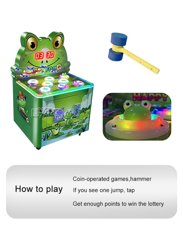 New Hit Frog Kids Coin Operated Whack A Mole Hitting Crazy Frog Hammer Game