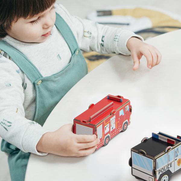 8-10 Boys Educational Puzzle Toys Contaning Police Car Ambulances Fire Truck