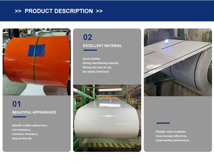 Custom RAL Color Cold Rolled Coated Galvanized Painted PPGI Steel Coil Suppliers for and Punching Processing Service