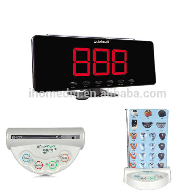 C200 Nice customized language logo wireless call button with menu folder