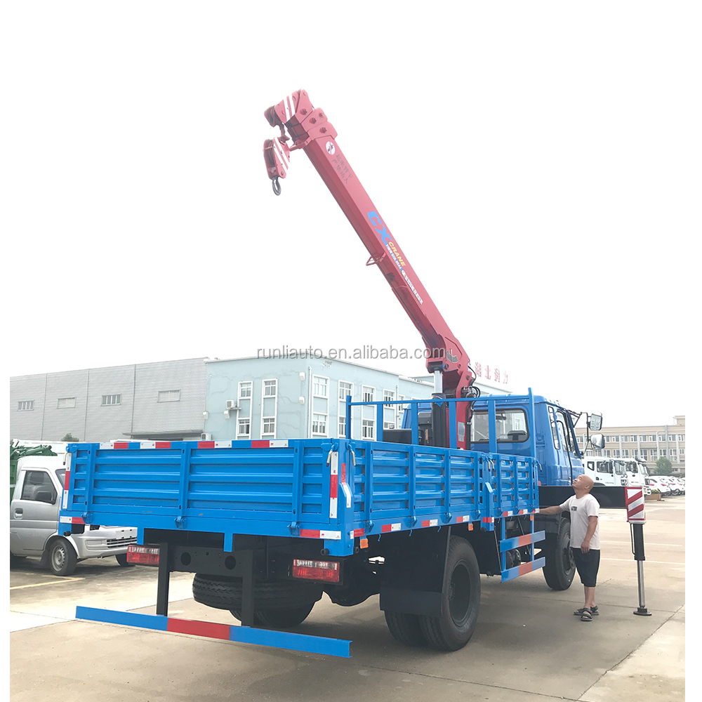 Dongfeng 6x6 AWD 8 Ton Truck Mounted Crane Left Steering 170hp