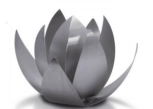 Modern Decoration Lotus Sculpture Stainless Steel With Sandblasting Craft
