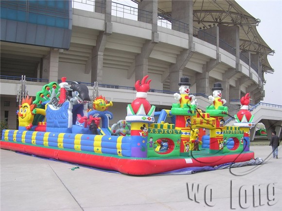 outdoor customized kids inflatable castle, inflatable peacock paradise