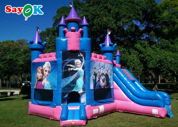 Waterproof Inflatable Bounce House Princess Frozen Carriage Bouncy Castle With