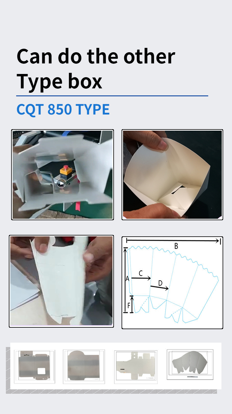 Versatile CQT-850 Automatic 4 6 Corner Folder Gluer for Paper Lunch Box Manufacturing