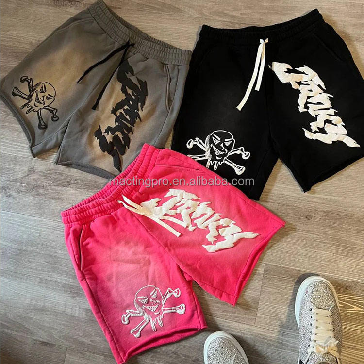 Custom Heavyweight Cotton Summer Shorts with Raw Hem and Ripped Design in S-5XL Sizes