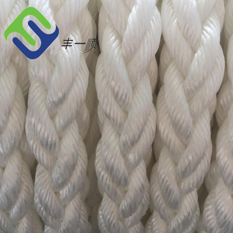 White Dacron 8 Strand Polyester Rope Marine Mooring Rope